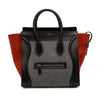 Celine Mini Tricolor Felt Wool and Calfskin Luggage Tote Secondhand