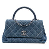 Chanel Small Quilted Denim Coco Top Handle Bag Secondhand