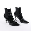 Secondhand Saint Laurent Paris Opium Patent leather Ankle Boots in Black AU484171 , Size 37.5 EU