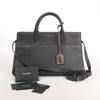 Saint Laurent Cabas Rive Gauche Leather x Suede 2Way Handbag in Dark Gray 436620 Secondhand