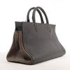 Saint Laurent Cabas Rive Gauche Leather x Suede 2Way Handbag in Dark Gray 436620 Secondhand