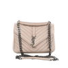 Saint Laurent Paris College Monogramme Leather Chain Crossbody Bag in Beige 428056 Secondhand