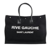Saint Laurent Rive Gauche Large Tote Bag in Printed Canvas and Leather in Black 509415 Secondhand