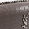 Saint Laurent Paris Sunset Medium Mock Croc Shoulder Bag in Gray 442906 Secondhand