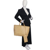 Saint Laurent tote shopper bag with pochette in beige leather