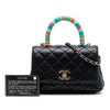 Chanel Extra Mini Quilted Lambskin Rainbow Coco Top Handle Bag Secondhand