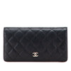 Secondhand Chanel CC Quilted Caviar Long Wallet
