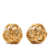 Chanel Gold Plated Triple CC Faux Pearl Clip On Earrings Secondhand