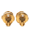 Chanel Gold Plated Triple CC Faux Pearl Clip On Earrings Secondhand