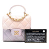 Chanel CC Quilted Lambskin Ombre Top Handle Flap Clutch With Chain Secondhand