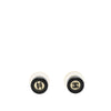 Chanel CC Brass and Resin Round Push Back Earrings Secondhand
