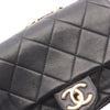 Chanel Quilted Lambskin Oval Logo Chain Top Handle Flap Secondhand