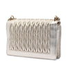 Miu Miu Metallic Nappa Matelasse Faux Pearl Flap Crossbody Secondhand