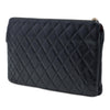 Chanel Large Quilted Caviar Zipped Clutch Secondhand