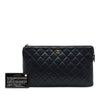 Chanel Large Quilted Caviar Zipped Clutch Secondhand