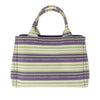 Prada Small Canvas Canapa Striped Logo Tote Secondhand