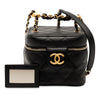 Chanel CC Quilted Calfskin Chain Top Handle Vanity Case on Strap Secondhand