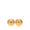 Chanel CC Gold Plated Quilted Round Clip On Earrings Secondhand