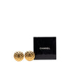 Chanel CC Gold Plated Quilted Round Clip On Earrings Secondhand