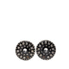 Chanel CC Resin and Crystal Round Clip On Earrings Secondhand