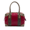 Fendi Zucca Trimmed Coated Canvas Mixed Media Boston Bag Secondhand