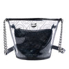 Chanel Small PVC and Crumpled Calfskin Camellia Coco Bucket Bag Secondhand