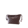 Chanel CC Quilted Lambskin Drawstring Clutch with Strap Secondhand