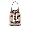 Celine Small Triomphe Raffia Drawstring Bucket Bag Secondhand
