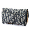 Dior Small Oblique Canvas Saddle Pouch with Chain Secondhand