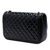 Chanel Jumbo Quilted Patent and Lambskin Trimmed Classic Twist Flap Secondhand
