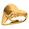 Chanel CC Gold Plated Heart Brooch Secondhand