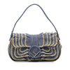 Secondhand Fendi Embroidered Denim F is Fendi Kan I Baguette