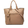 Prada Vitello Daino Front Zip Open Convertible Tote Secondhand