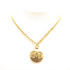 Chanel CC Gold Plated Circle Pendant Necklace Secondhand