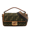 Secondhand Fendi Zucca Embroidered Canvas Baguette Satchel