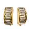 Dior Gold Plated Strass Hoop Clip On Earrings Secondhand
