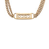 Chanel CC Gold Plated Coco Rhinestones Double Chain Necklace Secondhand