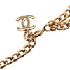 Chanel CC Gold Plated Coco Rhinestones Double Chain Necklace Secondhand