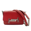 Tod's Double T shoulder bag in red leather with chain