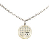 Chanel CC Silver Plated Resin Rhinestone Pendant Necklace Secondhand