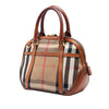 Burberry Small Leather Trimmed House Check Canvas Bridle Orchard Satchel Secondhand