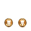 Chanel CC Gold Plated Round Clip on Earrings Secondhand