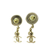 Chanel CC Gold Plated Swing Push Back Earrings Secondhand