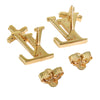 Louis Vuitton Gold Plated LV Iconic Flower Push Back Earrings Secondhand