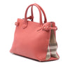 Burberry Medium Leather and House Check Canvas Banner Satchel Secondhand