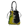 Prada Mesh Leather and Tie Dye Printed Tessuto Bucket Bag Secondhand
