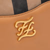 Fendi Calfskin Vitello King Nubuck Pequin Karligraphy Pocket Shoulder Bag Secondhand