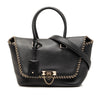 Valentino Leather Demilune Whipstitch Satchel Secondhand
