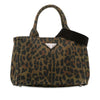 Prada Small Leopard Print Canvas Canapa Satchel Secondhand
