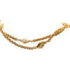 Chanel Gold Plated Diamond Strass Station Chain Long Necklace Secondhand